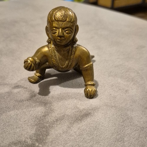 Vintage brass religious baby - brass,
