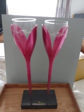 Moët & Chandon 2 x Pink Tulip holders with glasses & stand (promotional items)  