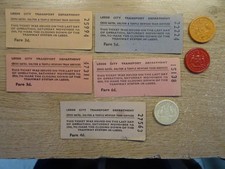 Leeds City Transport LAST DAY OF TRAM SERVICES TICKETS X 5 + TRAM FARE TOKENS