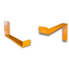 Orange scaffold board shelf
