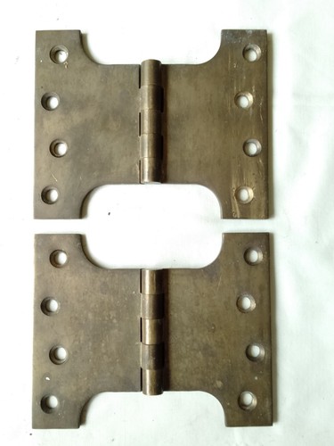 Pair antique brass hinges 4 - antique,