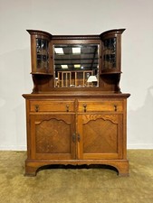 Vintage golden oak mirror backed sideboard