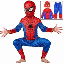 Kids SpiderMan Cosplay Costume Boys Tobey Maguire Outfit Jumpsuit Clothes 3Y-7Y