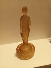 Vintage Pink Glass Lady For Flower Arranging