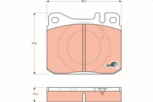 Front axle brake pad - pad, set,