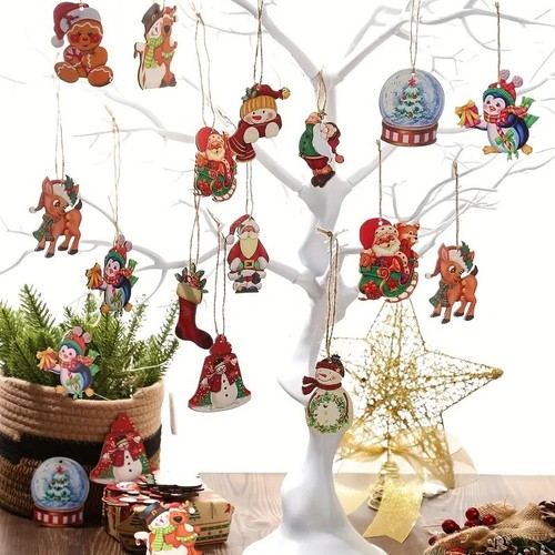 Retro wooden christmas - x,