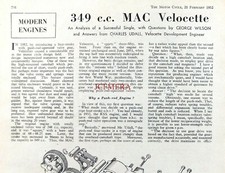 VELOCETTE 'MAC' 349cc Motor