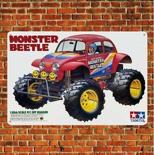 Metal Poster Vintage Rc Car Wall Deco Tin Sign Plaque Tamiya Monster Beetle