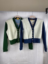 Freddie's of Pinewood Size M 2 Jackets Women Faux Fur Green and Blue Vintage Stl