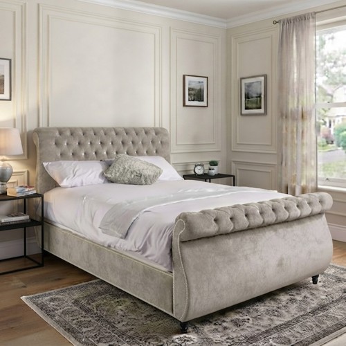 Luxury swan sleigh bed - bed, fame