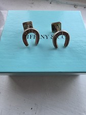 Tiffany and Co Men's Cufflinks Sterling Silver 925 with Box Horseshoes Vintage