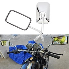 Pair Rectangle Moto Rearview Mirrors For Yamaha SRX250 SR400 SRX400 SR500 SRX600