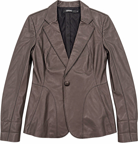 Dkny black leather - leather, blazer
