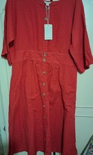Monsoon Soft Red Winter Button Through Dress Size 20/22