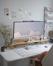 Bamboo Dual Monitor Stand Desk