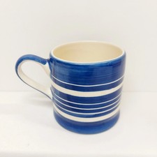 Whittard Of Chelsea Tea Clipper Mug Blue White Stripe Handpainted Ceramic H7.5cm