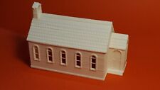 N Gauge Church Chapel Village School Hall 3D Printed White