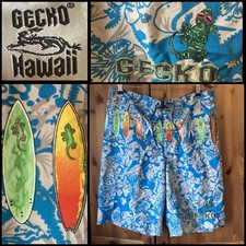 Rare Vintage GECKO HAWAII : Mens Board Shorts : Large