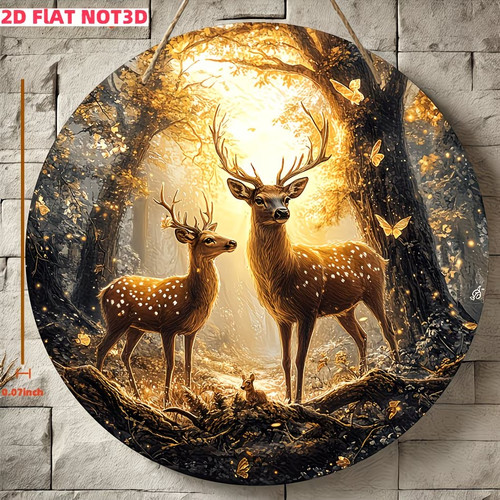 Decorative wooden deer plaque - decorative,