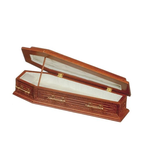 Dolls house walnut coffin jbm - dolls,