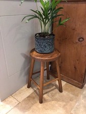Vintage Pine Button Round Stool