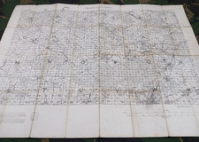 WW1 British map of FRANCE + BELGIUM (MILITARY CROSS WINNER, 280th SIEGE BATTERY)