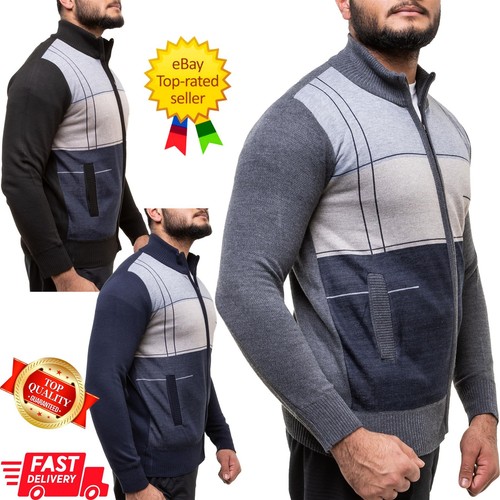 Men classic zip cardigan - classic, up