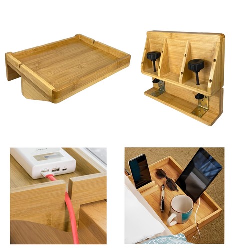 Clip bed side shelf - clip-on, natural