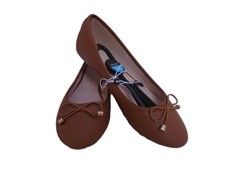 PRIMARK TAN FAUX LEATHER BALLERINAS PUMPS LADIES FLAT SHOES UK 6- EUR 39