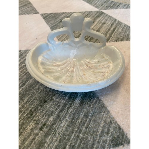 Vintage white enamel - white, cast