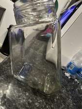 VINTAGE COUNTER TOP CLEAR GLASS JAR CANDY STORE COOKIE TILT DISPLAY