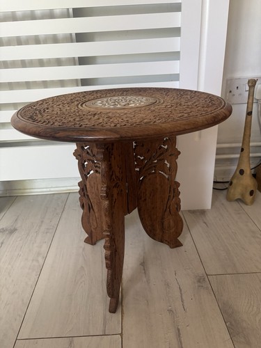 Vintage indian wooden table - wooden,