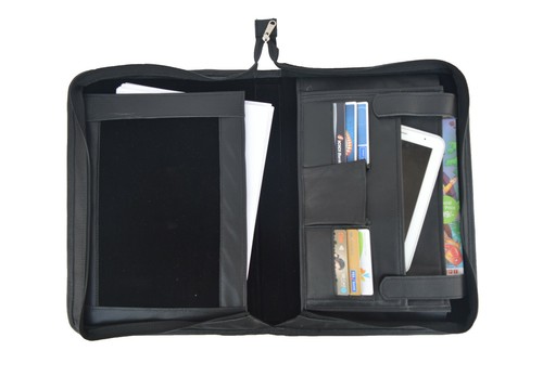 Black leather portfolio - leather,