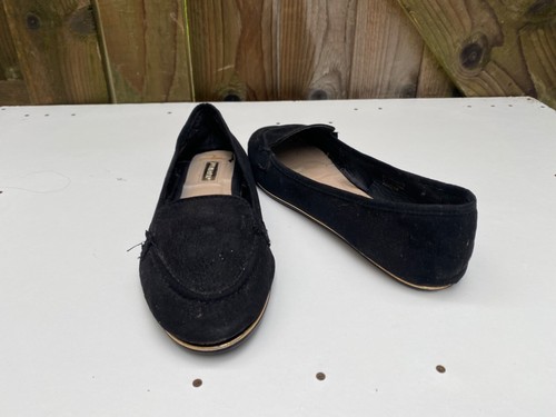 Primark black flat faux suede - primark,