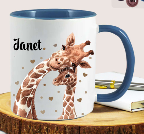 Personalised mug giraffe - personalised, gift