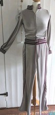 PETITE SIZE XS 6 / 8  WINE & SILVER GREY VELOUR TRACKSUIT by PLT