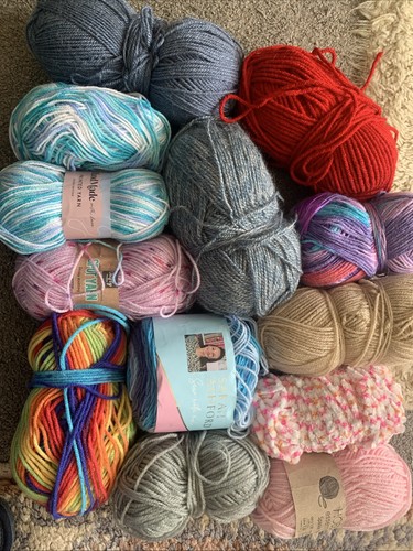 Mixed knitting yarn joblot - yarn,