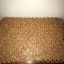 Charming Set 4 x Wooden Bead Floral Beaded Flexible Placemats Boho Retro Tiki