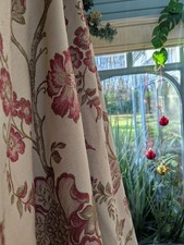 Jacobean Tapestry Style Lined Soft Cotton Curtains X 2 Pairs Avail 90"L x 120"W