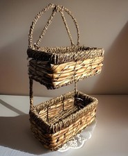 VTG Wicker Rattan Boho Shelf