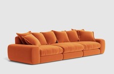 LOAF Wodge Large Modular sofa in Orange Clever Velvet (1796)