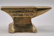Old Vintage Gretna Green Brass Marriage Anvil The blacksmiths Anvil Souvenir