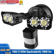 LED Security Light Outdoor PIR Motion Sensor Floodlight 18W=150W Wired Lamp COC