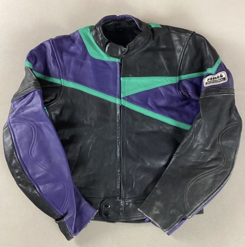 Vintage leather biker jacket - leather,