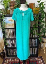 Vintage 1980s Green Terry Towelling Maxi Dress 