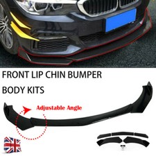 Universal Car Front Bumper Protector Lip Body Splitter Spoiler Kit Gloss Black