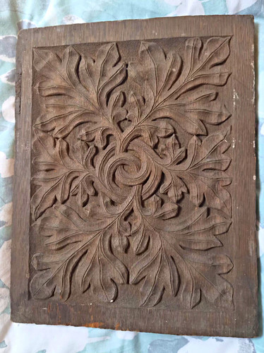 Carved wooden floral leaf - floral,