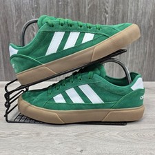 Adidas Court TNS Premiere Size UK 9.5 Green Suede Gum White Trainers Shoes 