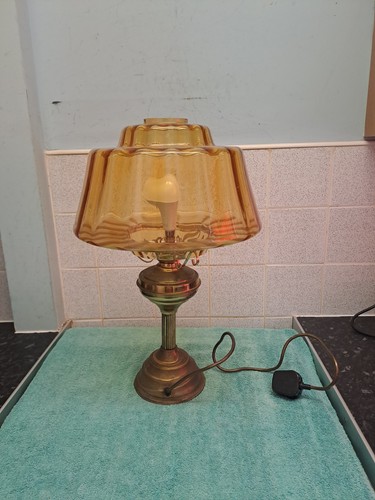 Vintage amber glass shade - vintage,
