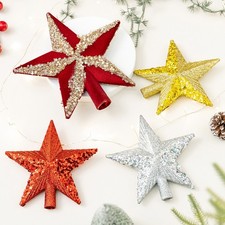 14cm Christmas Tree Star Flocking Five-Pointed Star Decor  Party Decor